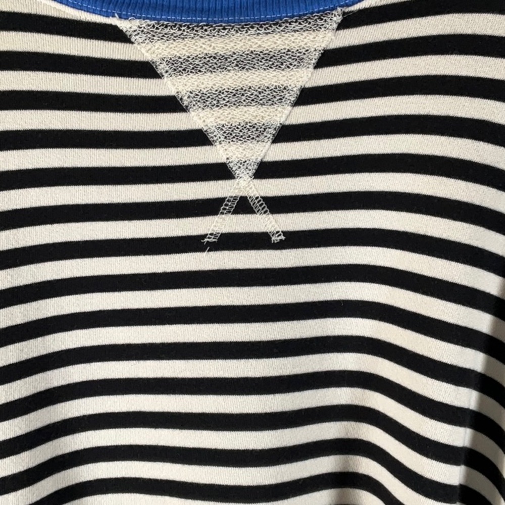 We The Free Black and White Striped Sweater with Blue Trim - Picture 2 of 6